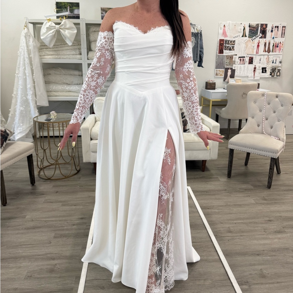 Elegant Off-Shoulder White Wedding Dress